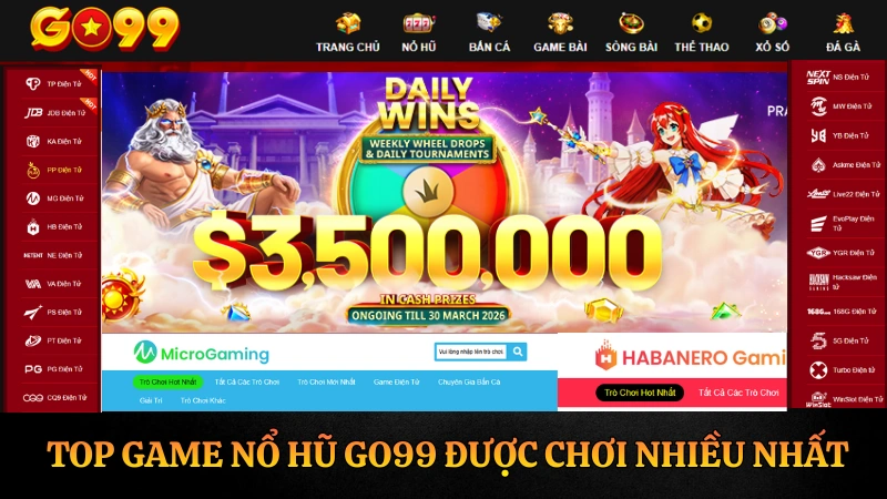 Danh sách các trò chơi nổ hũ hot nhất tại GO99 bao gồm Kho báu Aztec, Đường mạt chược, Thần tài đến và Hũ rồng thần.